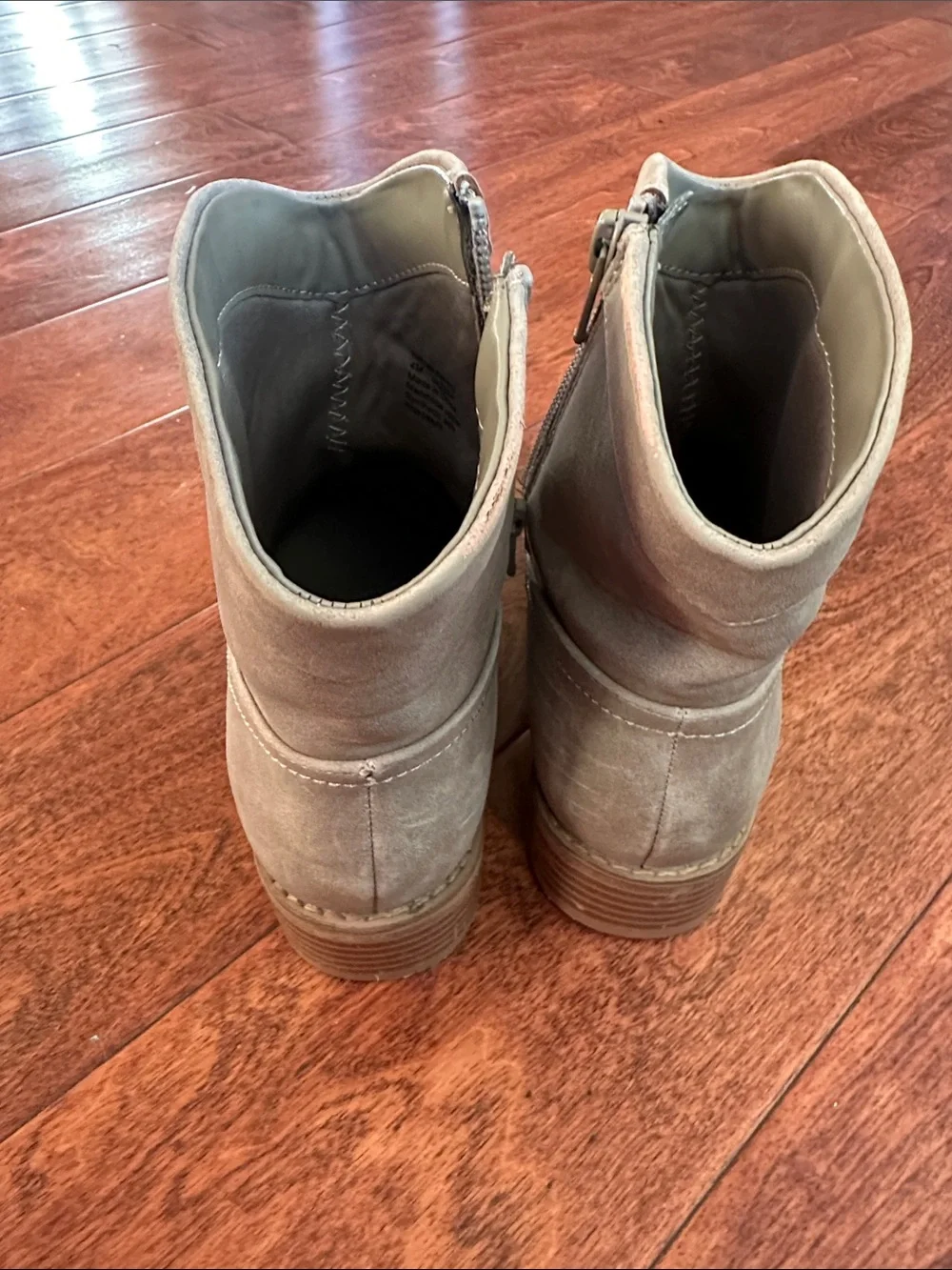 Nordstrom Taupe Suede Ankle Booties with Side Zip